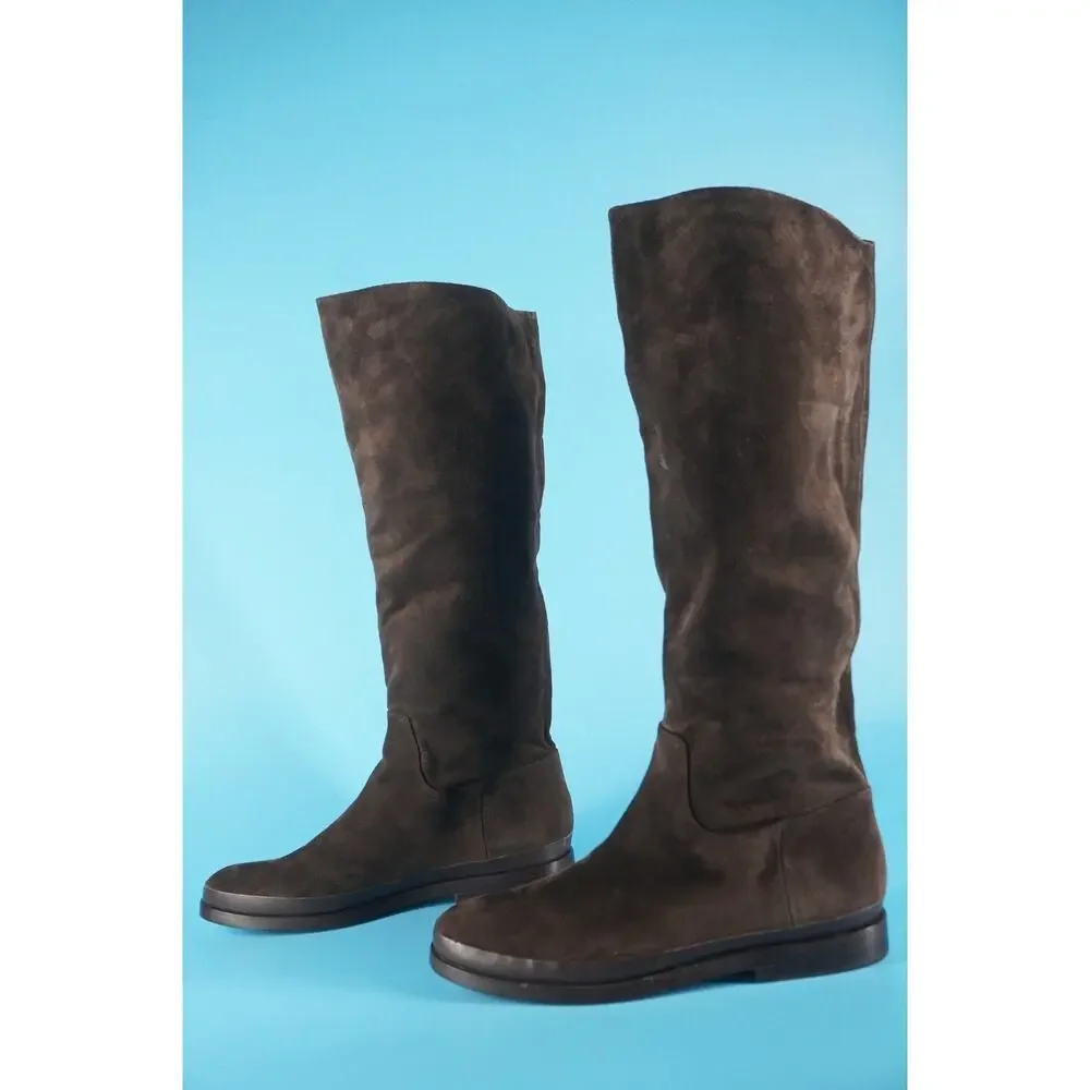 Vince Carleigh Clove Brown Suede Knee Boots Size 10 Tall Women's New Riding